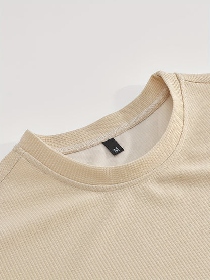Textured Minimalist T-Shirt and Shorts Set