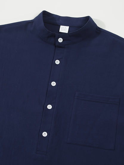 Strukturiertes Langarm-Henley-Shirt
