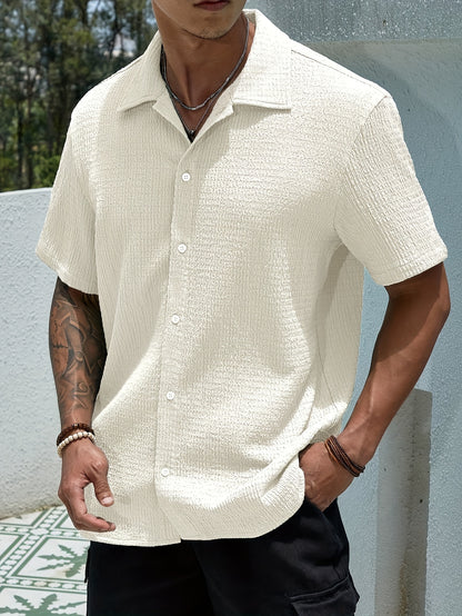 Textured Button-Up Shirt