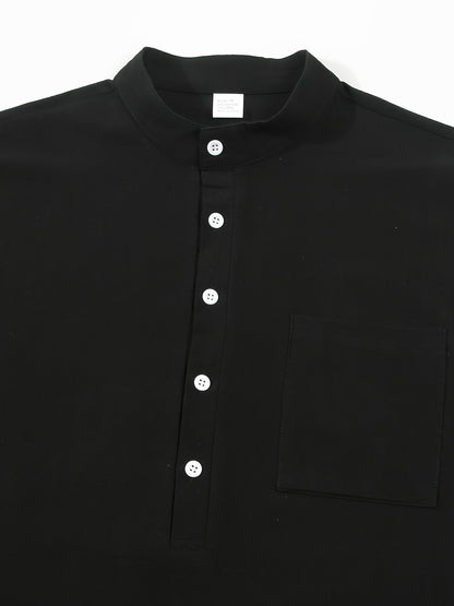 Strukturiertes Langarm-Henley-Shirt