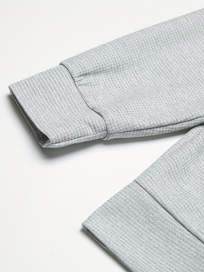 Strukturiertes Langarm-Top und Jogginghose Set