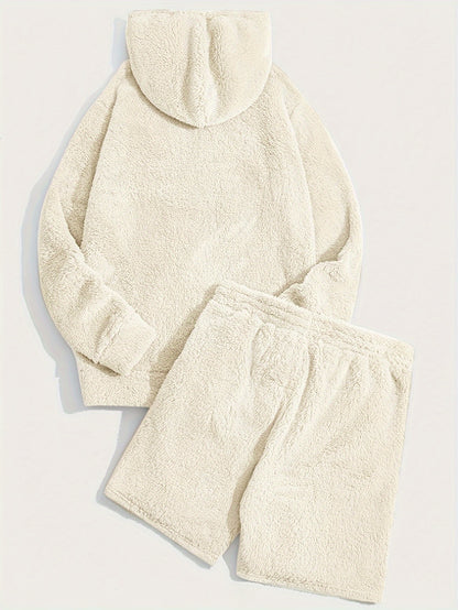 Fleece-Hoodie und Shorts-Set