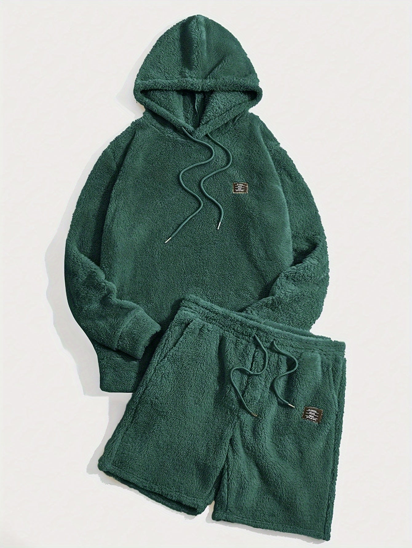 Fleece-Hoodie und Shorts-Set