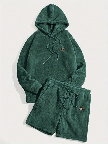 Fleece-Hoodie und Shorts-Set