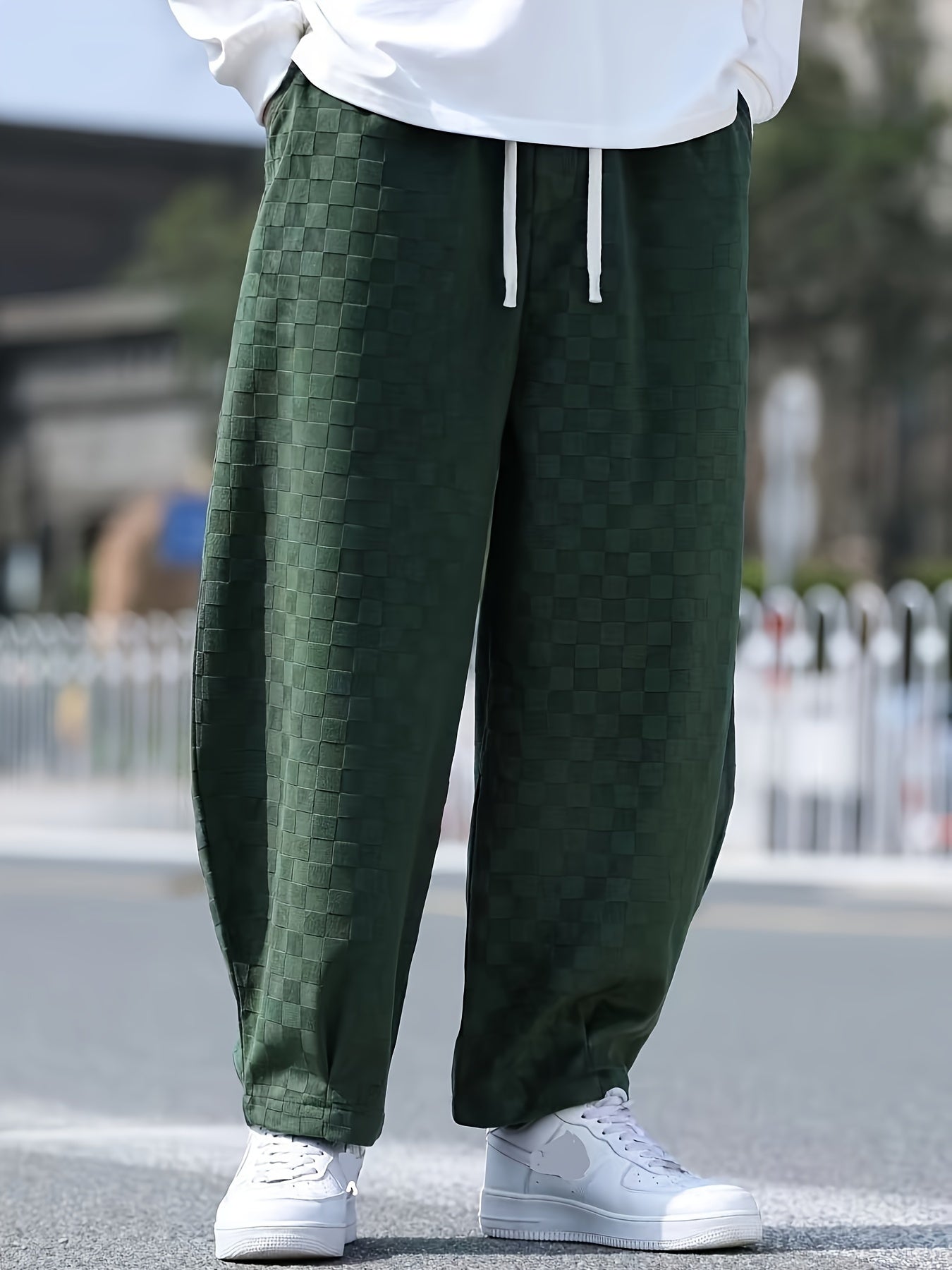 Pantalones anchos a cuadros