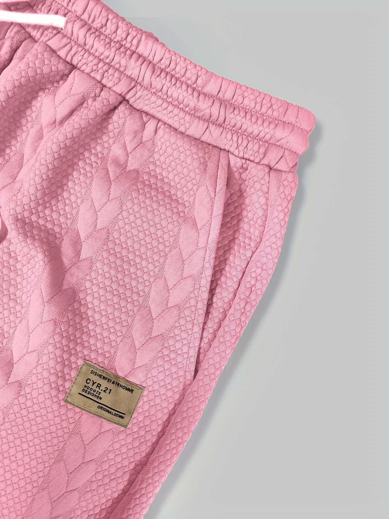 Conjunto de camiseta y pantalón corto de punto trenzado texturizado