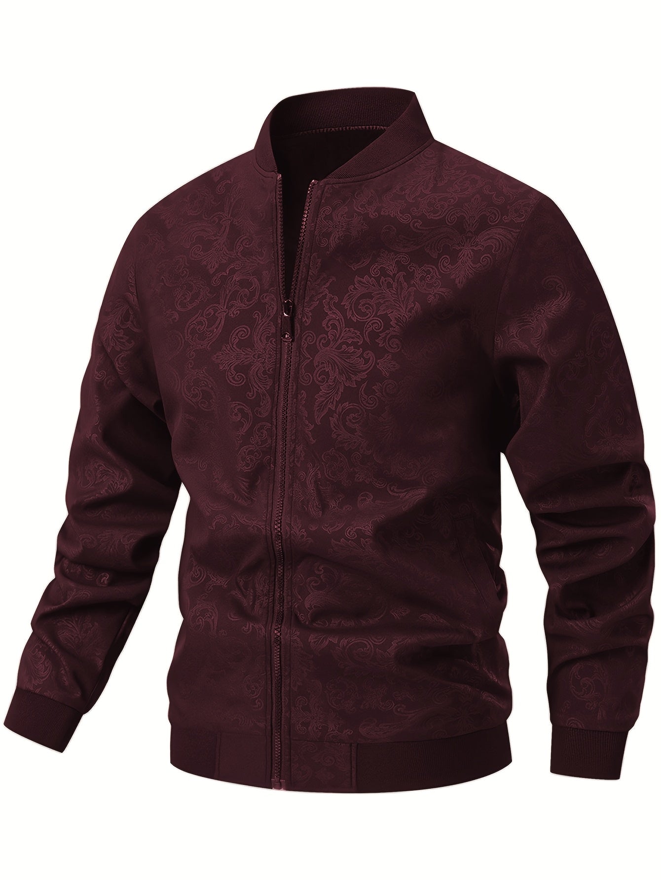 Strukturierte Bomberjacke mit Blumenmuster