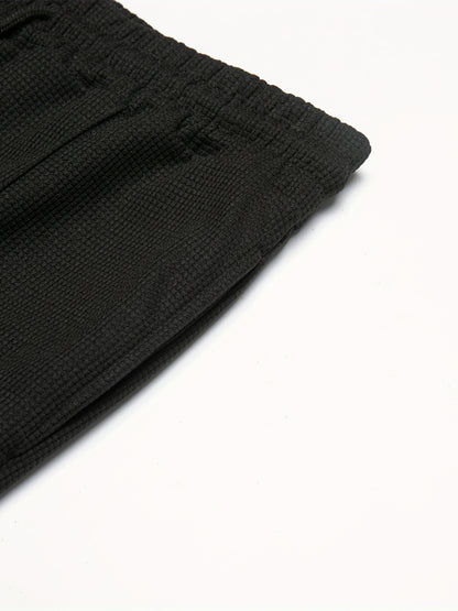 Strukturiertes Langarm-Top und Jogginghose Set