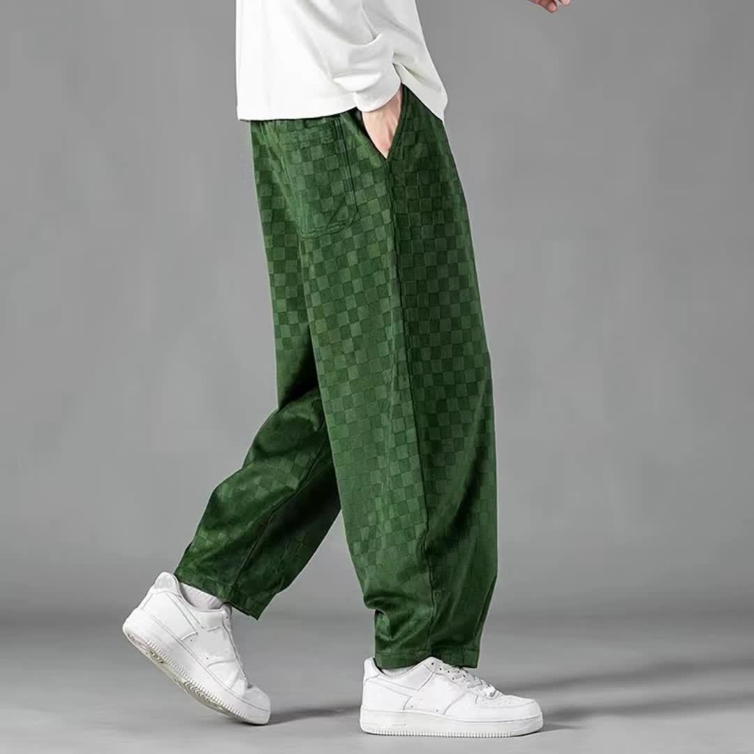 Pantalones anchos a cuadros