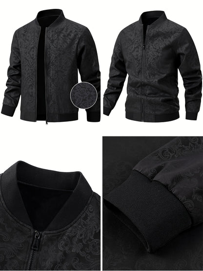 Strukturierte Bomberjacke mit Blumenmuster