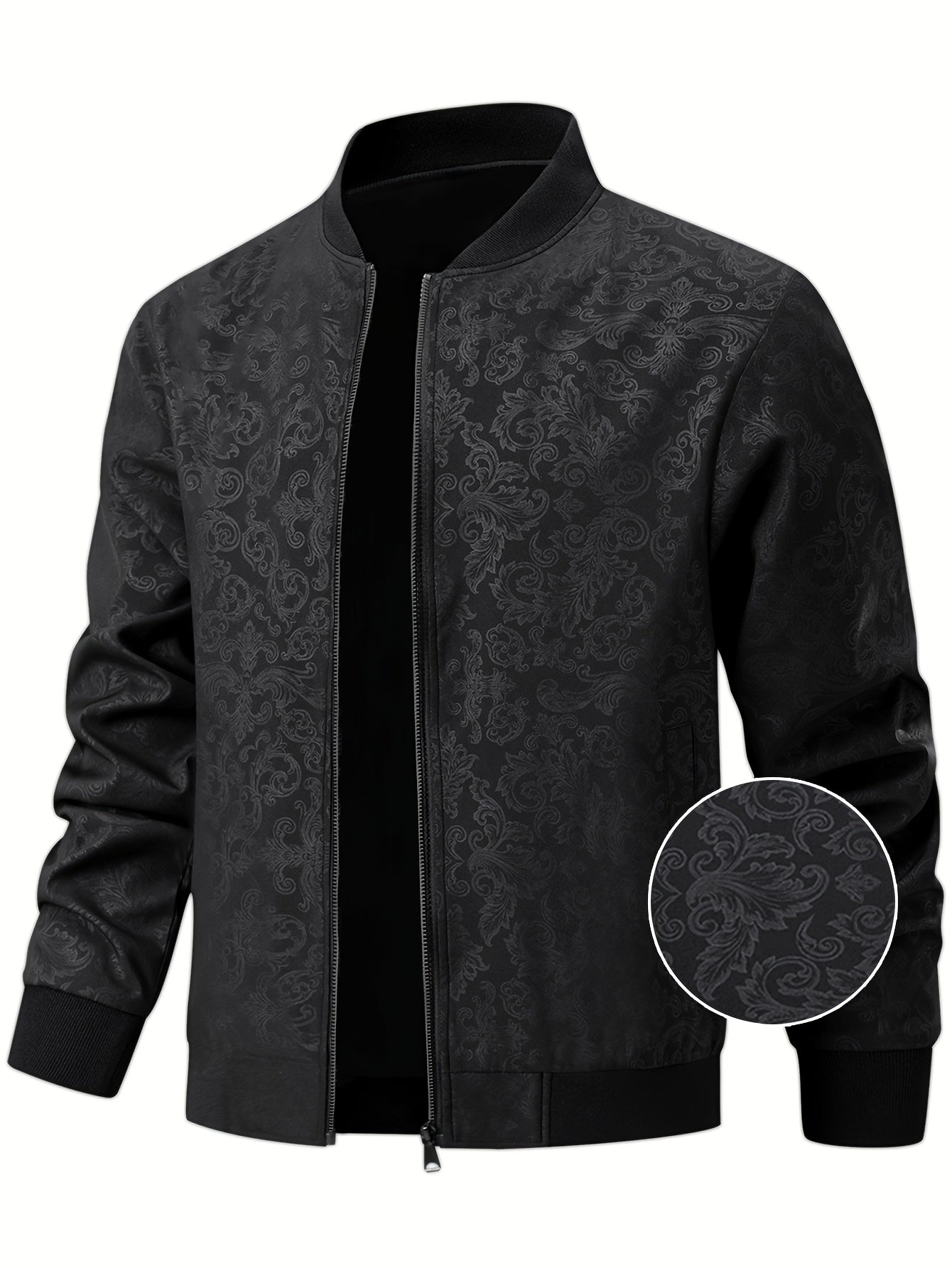 Strukturierte Bomberjacke mit Blumenmuster