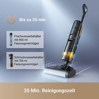 H12s Nass Trockenstaubsauger, intelligente Bodenreinigung, kabelloser Staubsauger und Wischer für Hartböden, Kantenreinigung mit Schmutzerkennung