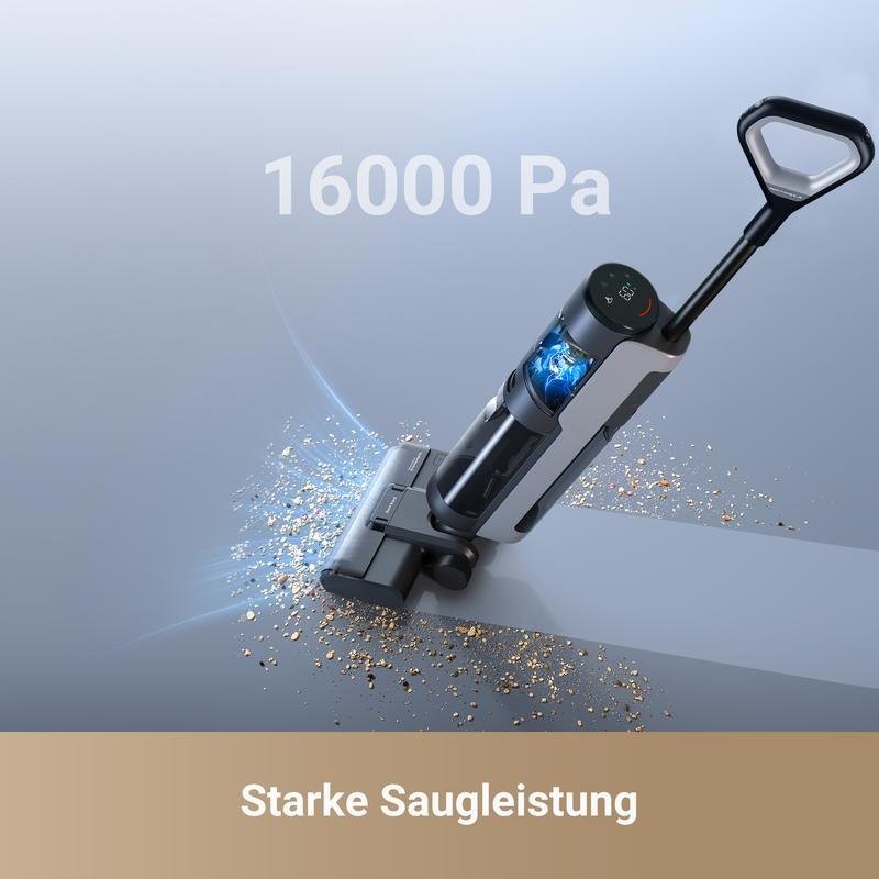 H12s Nass Trockenstaubsauger, intelligente Bodenreinigung, kabelloser Staubsauger und Wischer für Hartböden, Kantenreinigung mit Schmutzerkennung