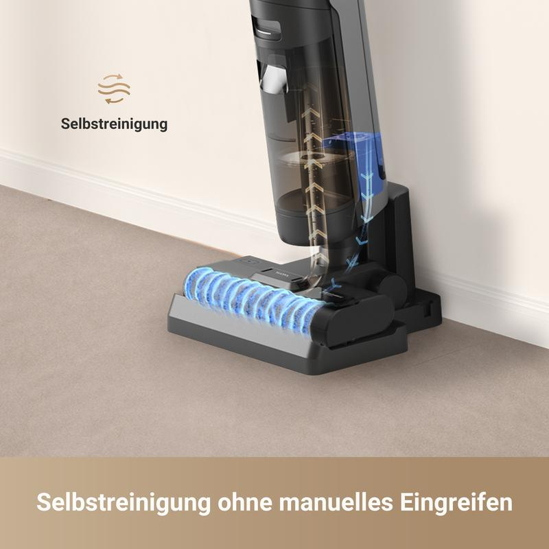H12s Nass Trockenstaubsauger, intelligente Bodenreinigung, kabelloser Staubsauger und Wischer für Hartböden, Kantenreinigung mit Schmutzerkennung